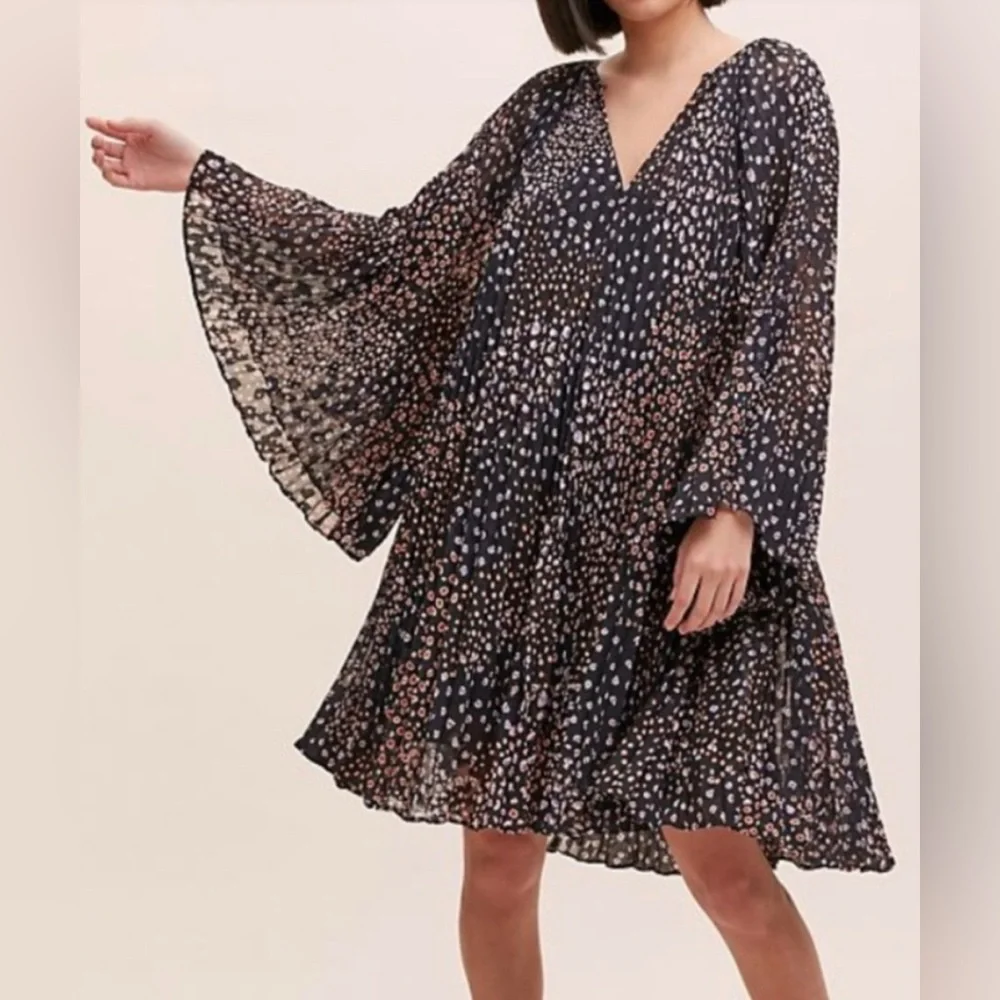 NWT Anthropologie Black and White Mini Dress - Picture 2 of 8